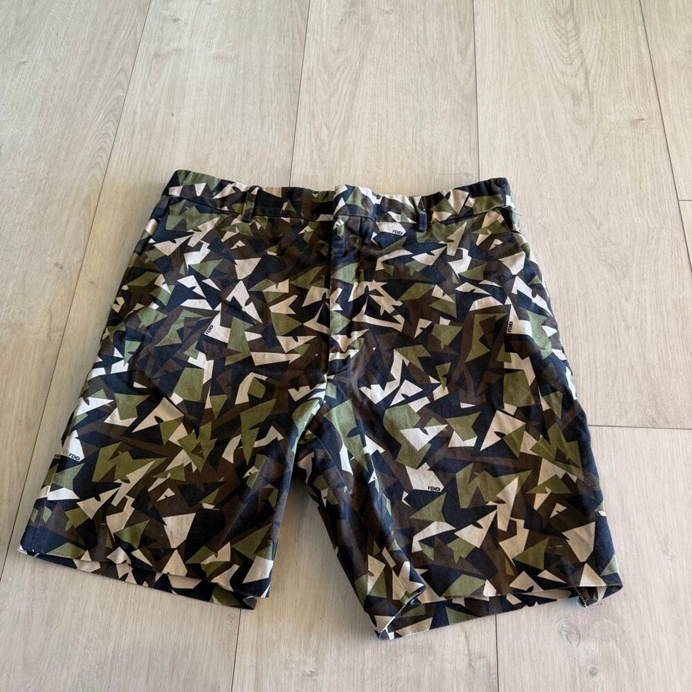 Fendi Geometric Camouflage Chino Shorts size 50 (m)